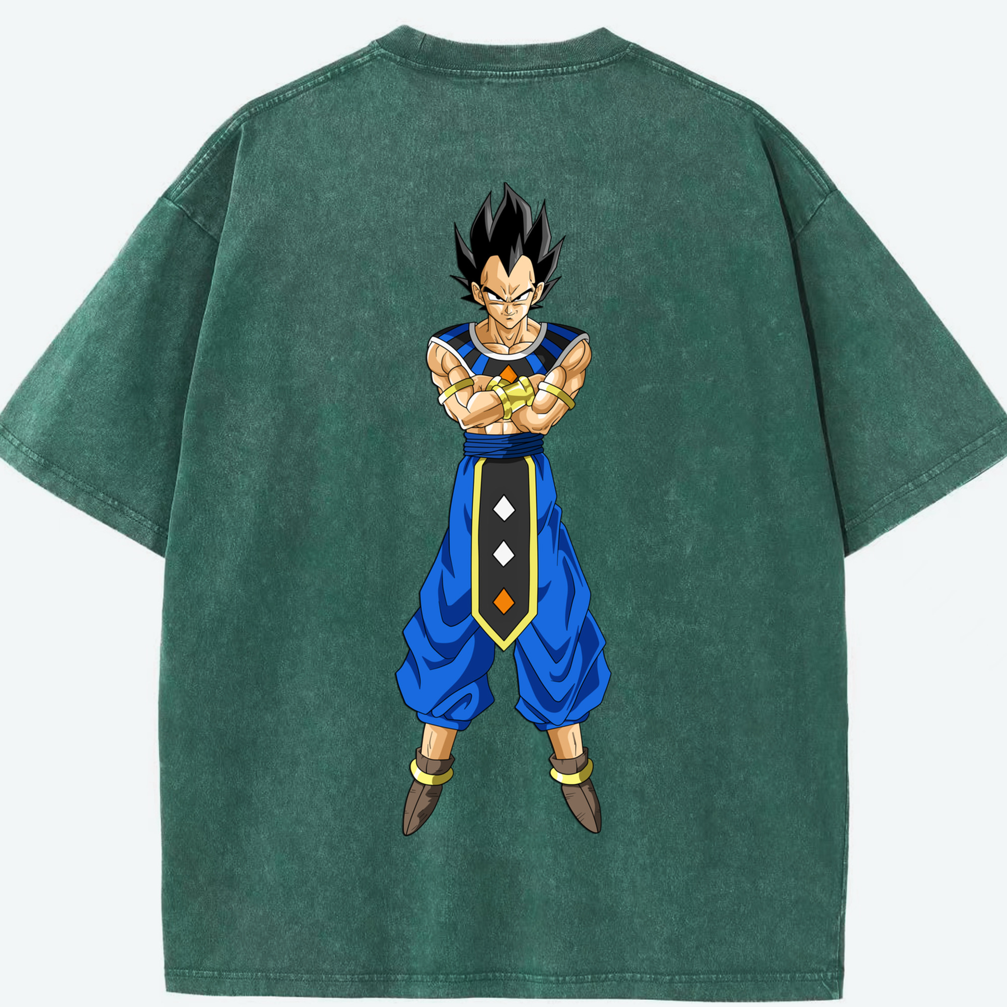 （画像用） ドラゴンボール ベジータ四世（Bejīta Yonsei）DRAGON BALL Vegeta IV 綿100% ヴィンテージ風 半袖Tシャツ（背面プリント）